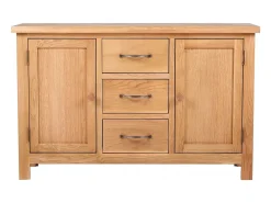 Aparador grande 3 cajones madera maciza roble 110x33,5x70 cm