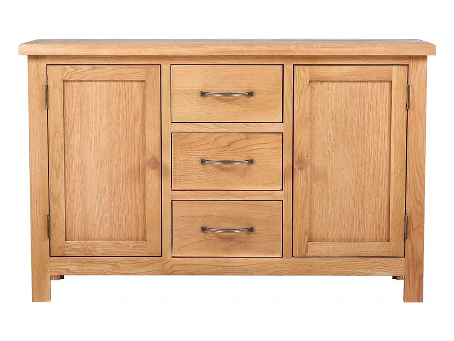 Aparador grande 3 cajones madera maciza roble 110x33,5x70 cm