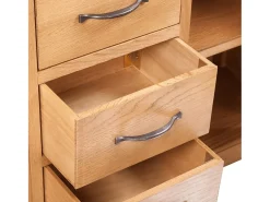 Aparador grande 3 cajones madera maciza roble 110x33,5x70 cm