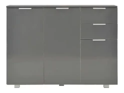 Aparador gris brillante 107x35x80,5 cm