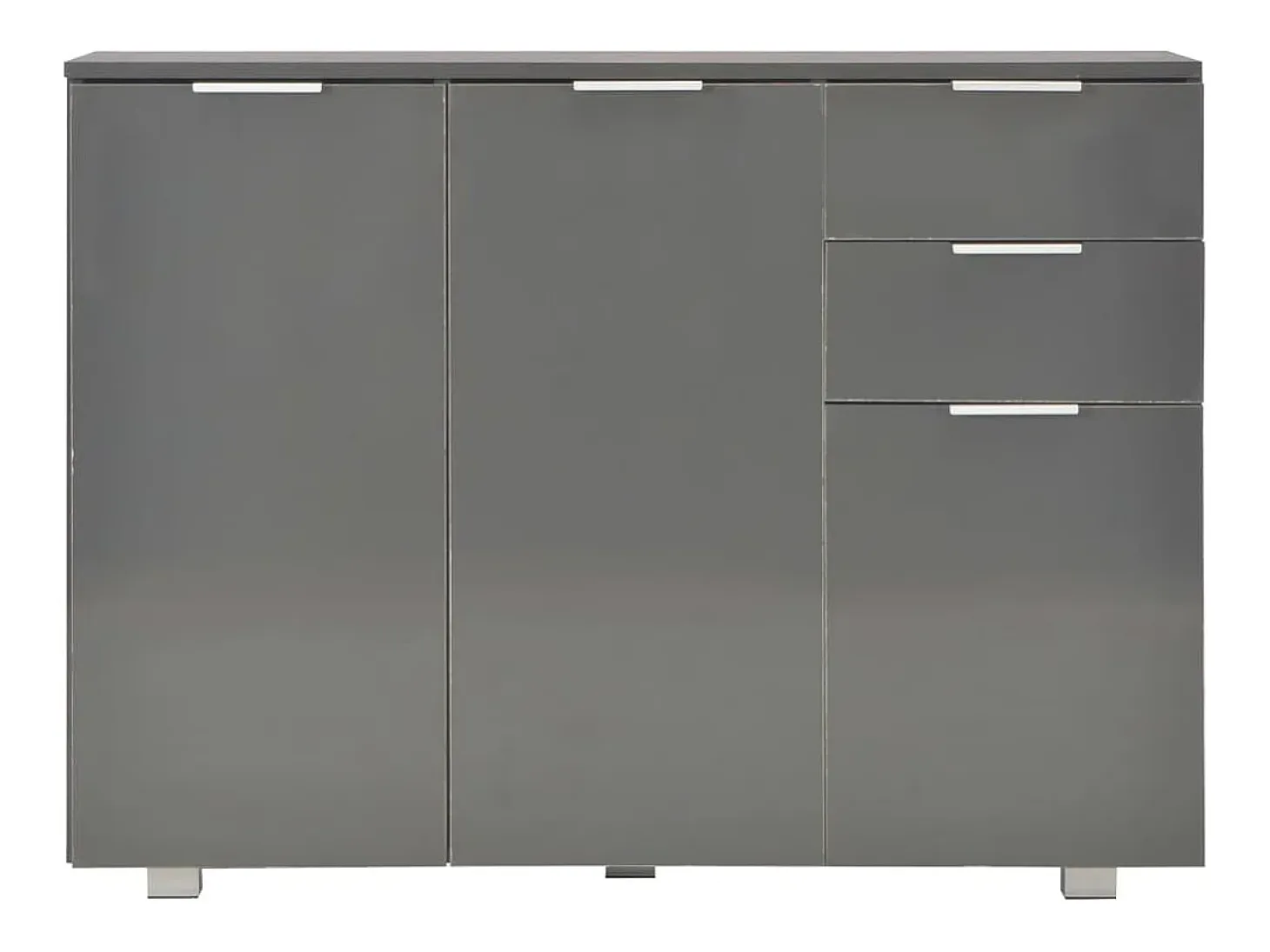 Aparador gris brillante 107x35x80,5 cm