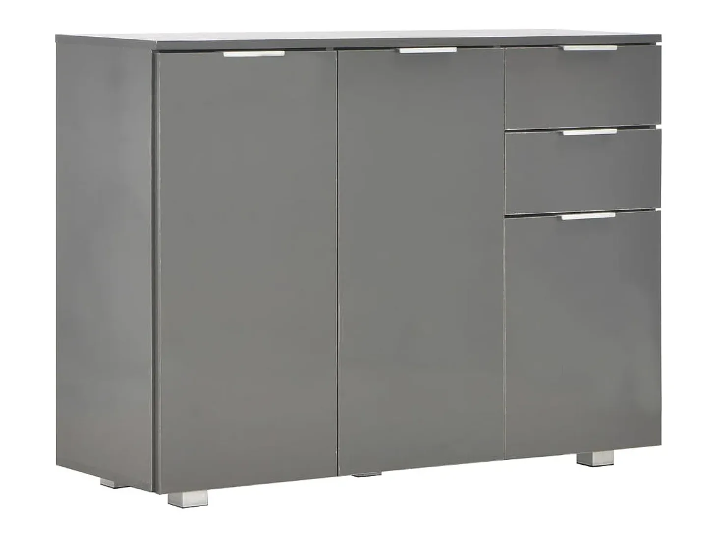 Aparador gris brillante 107x35x80,5 cm