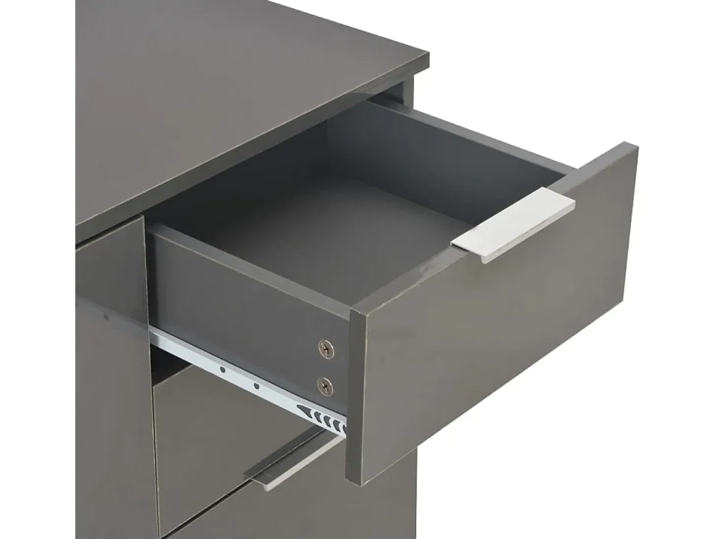 Aparador gris brillante 107x35x80,5 cm