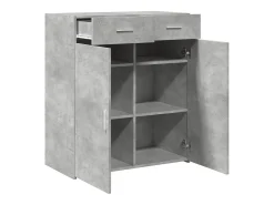Aparador gris hormigón 80x42,5x93 cm madera de ingeniería