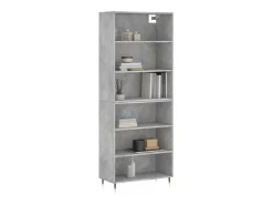 Aparador gris hormigón 69,5x32,5x180 cm madera de ingeniería