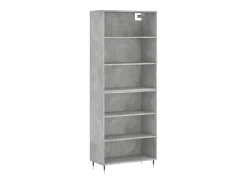 Aparador gris hormigón 69,5x32,5x180 cm madera de ingeniería