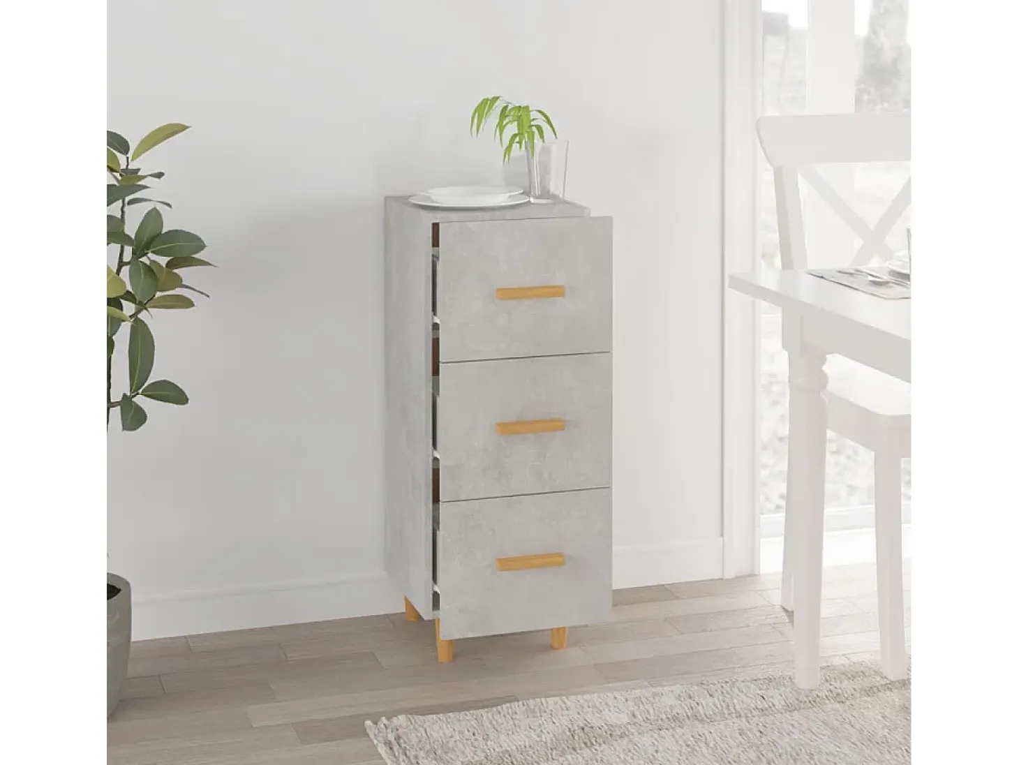 Aparador Gris Hormigón 34,5x34x90 cm Madera de Ingeniería