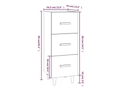 Aparador Gris Hormigón 34,5x34x90 cm Madera de Ingeniería