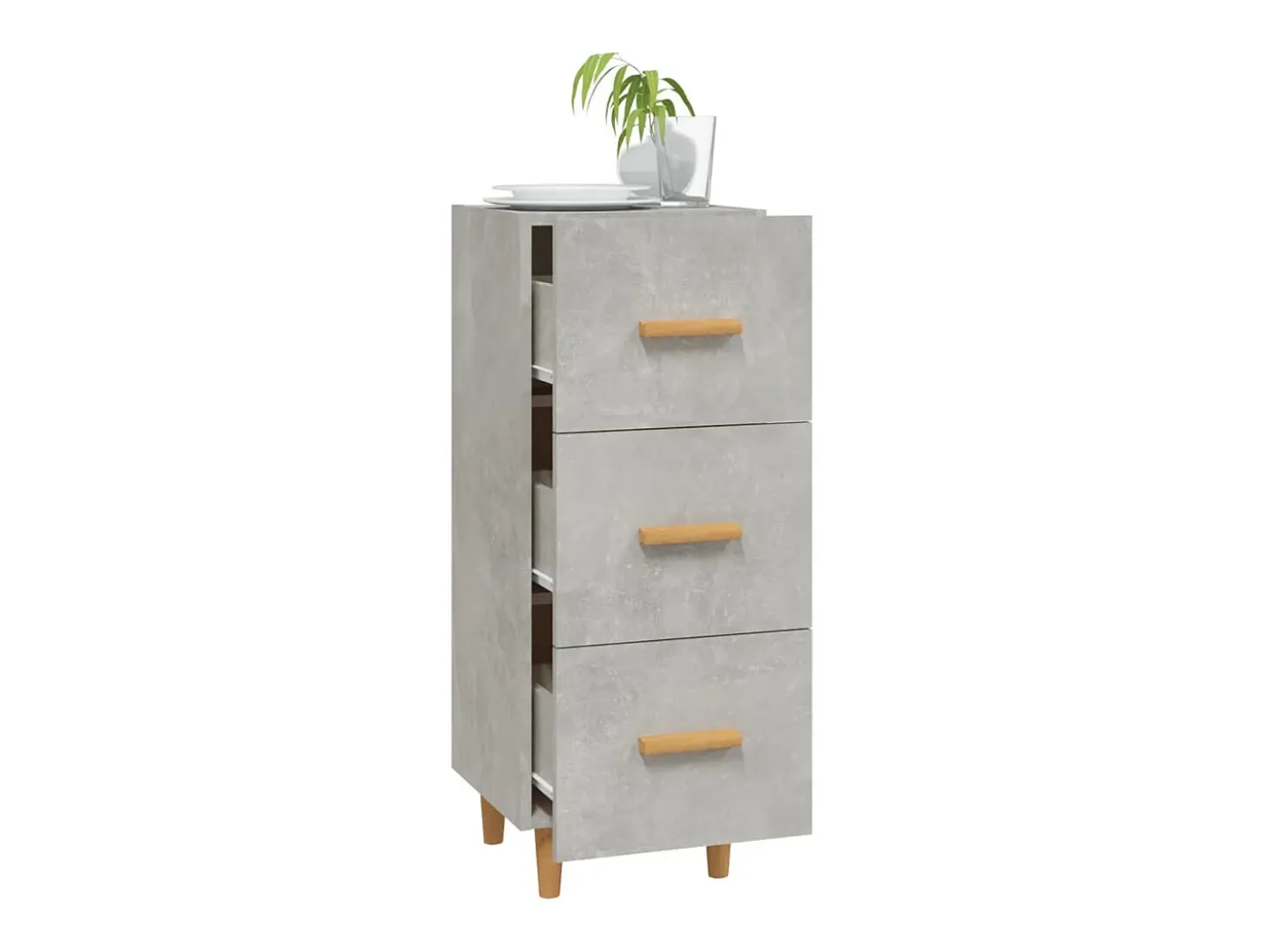 Aparador Gris Hormigón 34,5x34x90 cm Madera de Ingeniería