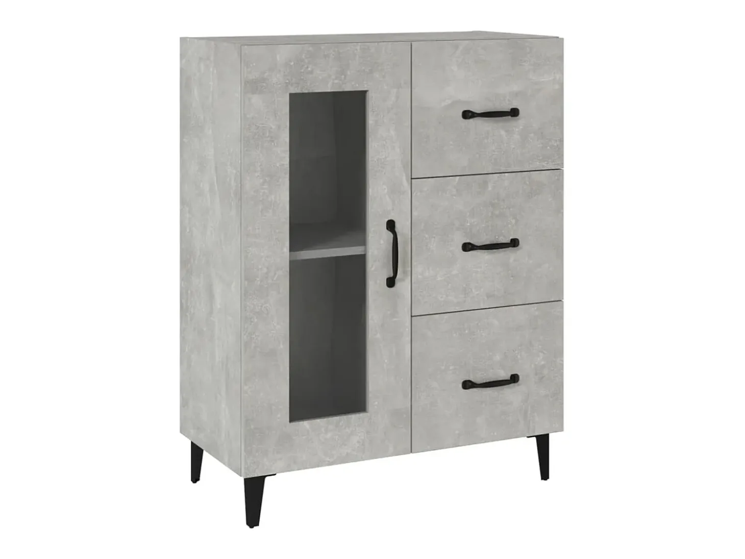 Aparador gris hormigón 69,5x34x90 cm madera de ingeniería