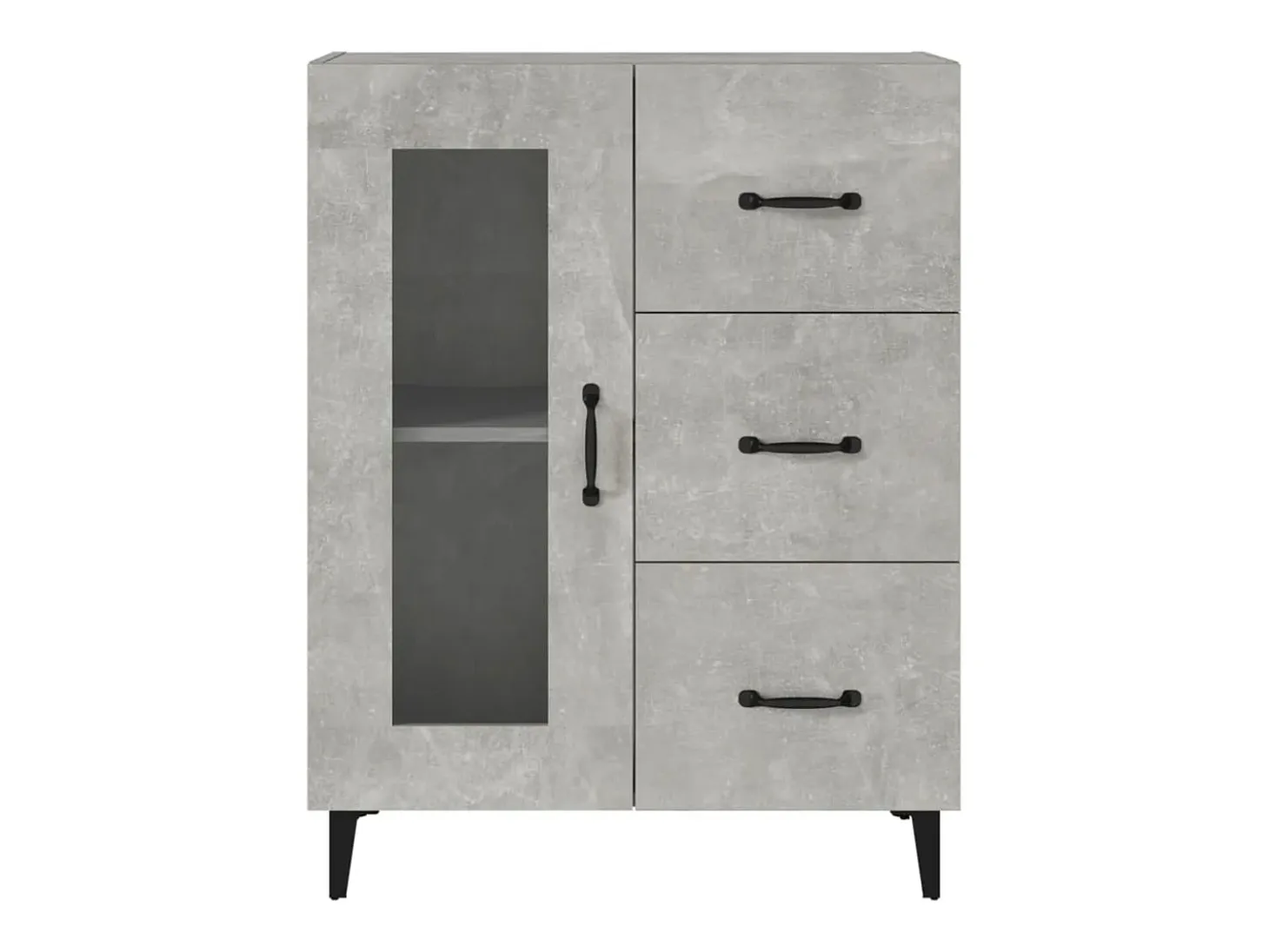 Aparador gris hormigón 69,5x34x90 cm madera de ingeniería