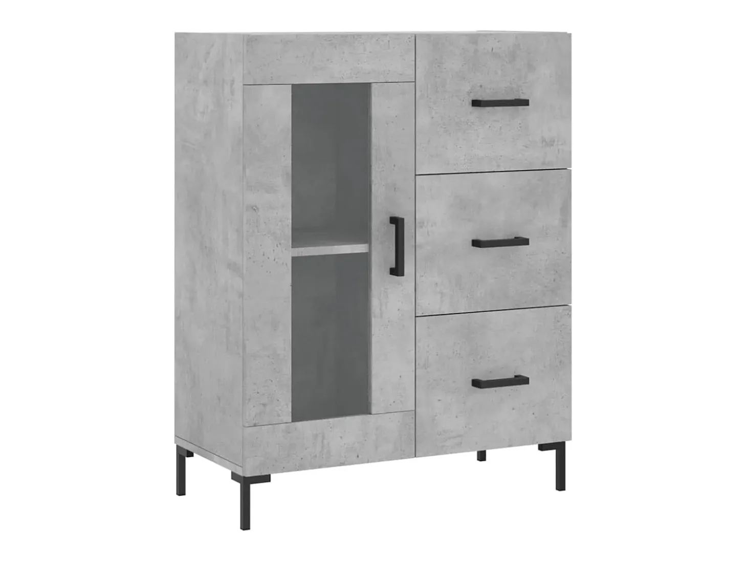 Aparador gris hormigón 69,5x34x90 cm madera de ingeniería