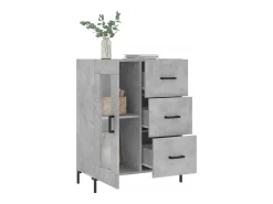 Aparador gris hormigón 69,5x34x90 cm madera de ingeniería