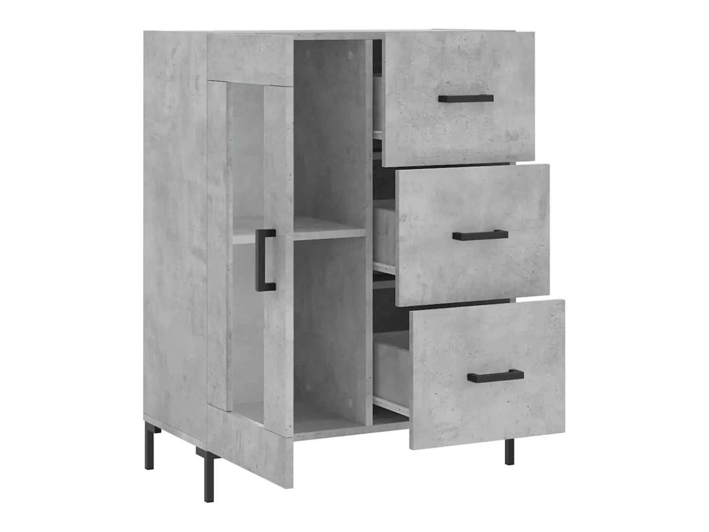 Aparador gris hormigón 69,5x34x90 cm madera de ingeniería