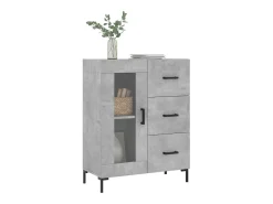 Aparador gris hormigón 69,5x34x90 cm madera de ingeniería