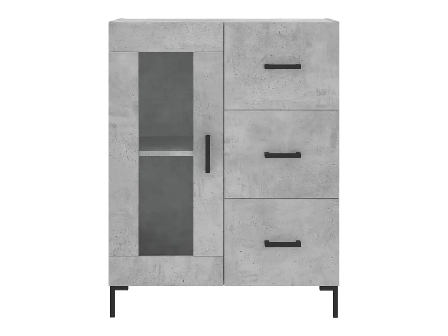 Aparador gris hormigón 69,5x34x90 cm madera de ingeniería