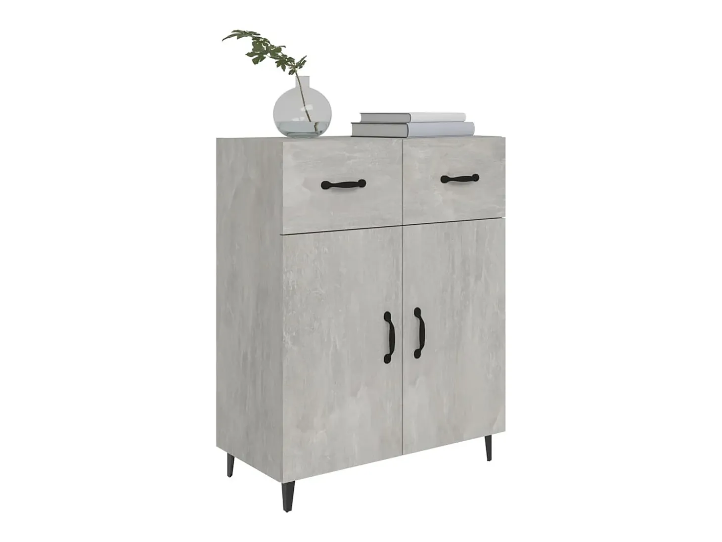 Aparador gris hormigón 69,5x34x90 cm madera de ingeniería