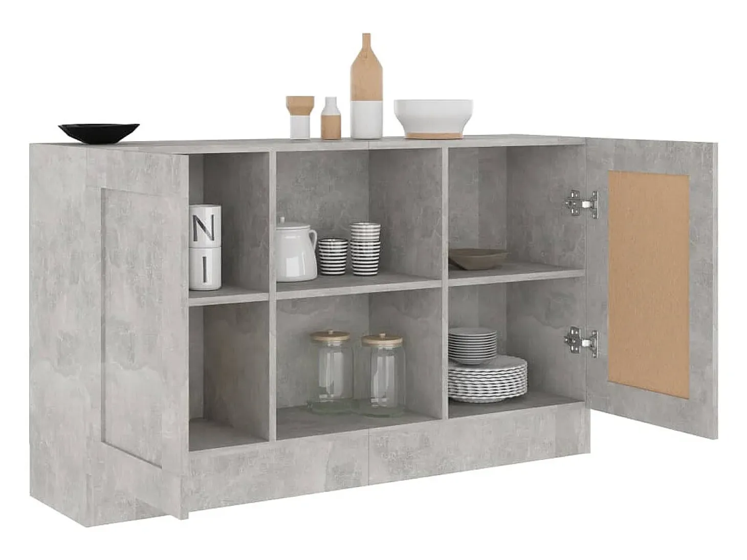 Aparador Gris Hormigón 120x30,5x70 cm Madera de Ingeniería