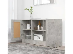 Aparador Gris Hormigón 120x30,5x70 cm Madera de Ingeniería