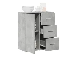 Aparador gris hormigón 60x31x70 cm madera de ingeniería