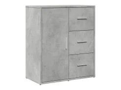 Aparador gris hormigón 60x31x70 cm madera de ingeniería