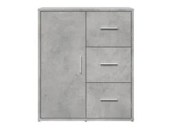 Aparador gris hormigón 60x31x70 cm madera de ingeniería