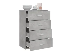 Aparador gris hormigón 60x31x84 cm madera de ingeniería