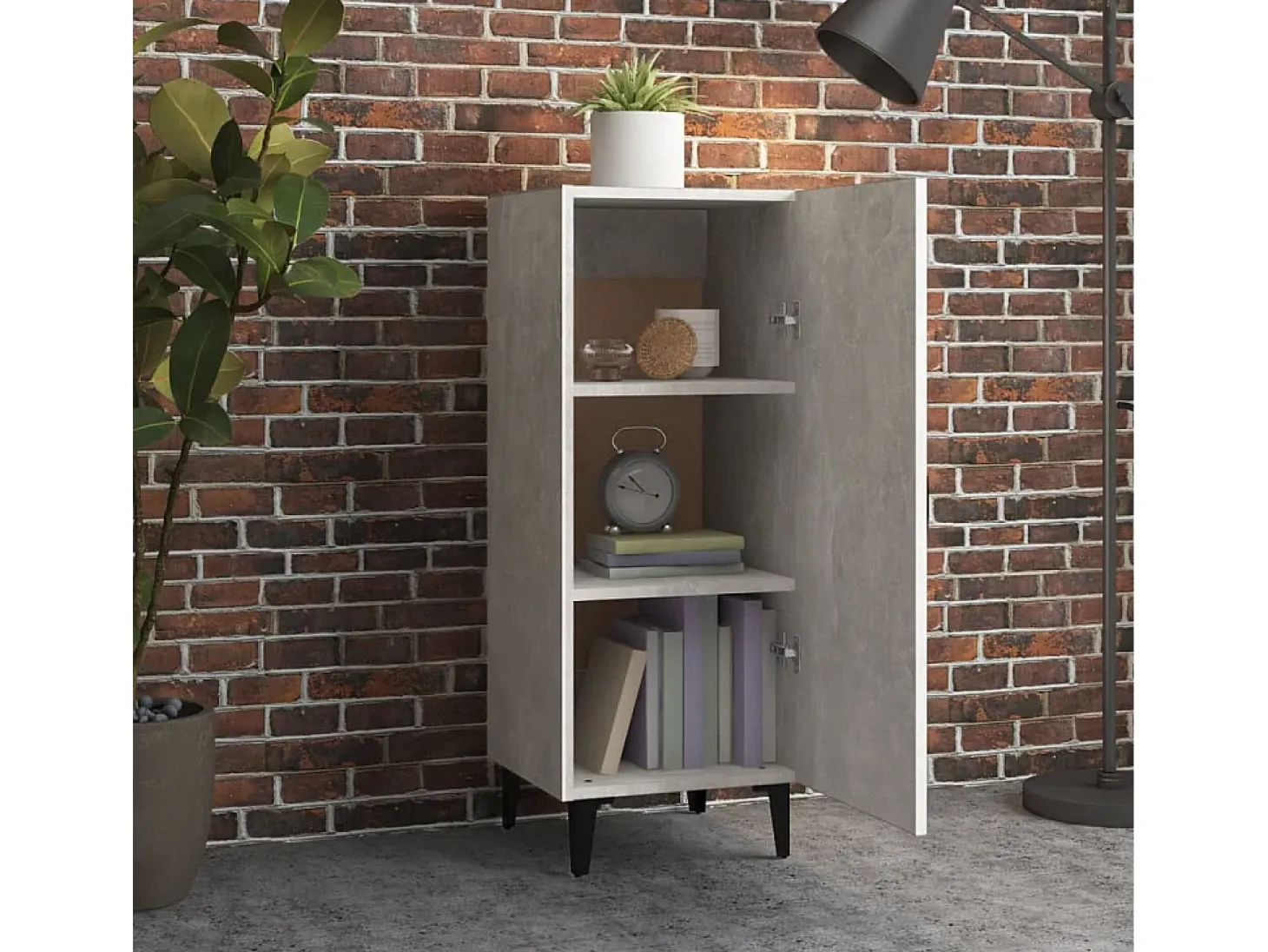 Aparador Gris Hormigón 34,5x34x90 cm Madera de Ingeniería