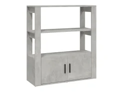 Aparador Gris Hormigón 80x30x90 cm Madera de Ingeniería