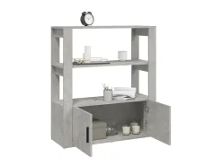 Aparador Gris Hormigón 80x30x90 cm Madera de Ingeniería