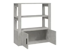 Aparador Gris Hormigón 80x30x90 cm Madera de Ingeniería