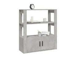 Aparador Gris Hormigón 80x30x90 cm Madera de Ingeniería