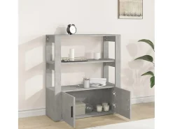 Aparador Gris Hormigón 80x30x90 cm Madera de Ingeniería