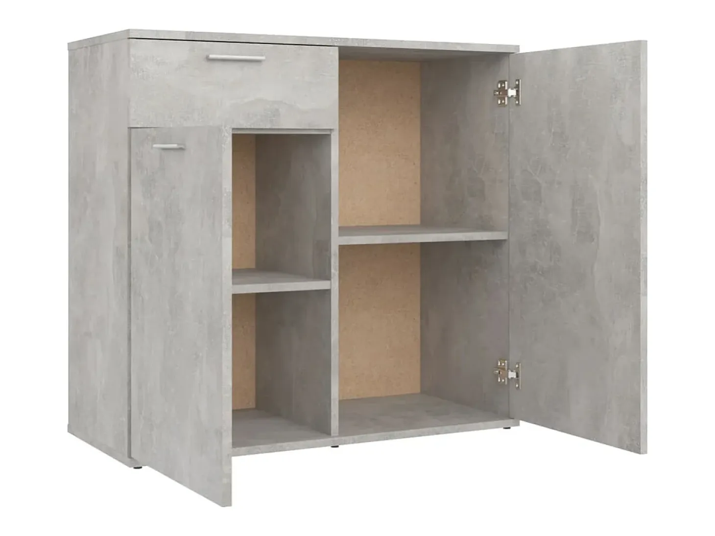 Aparador gris hormigón 80x36x75 cm madera de ingeniería