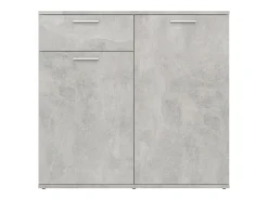 Aparador gris hormigón 80x36x75 cm madera de ingeniería