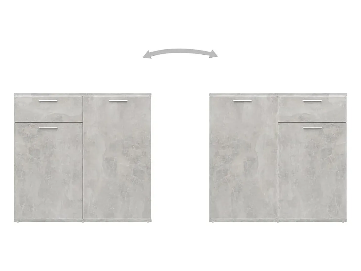 Aparador gris hormigón 80x36x75 cm madera de ingeniería