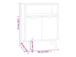 Aparador gris hormigón 60x30x72 cm madera de ingeniería