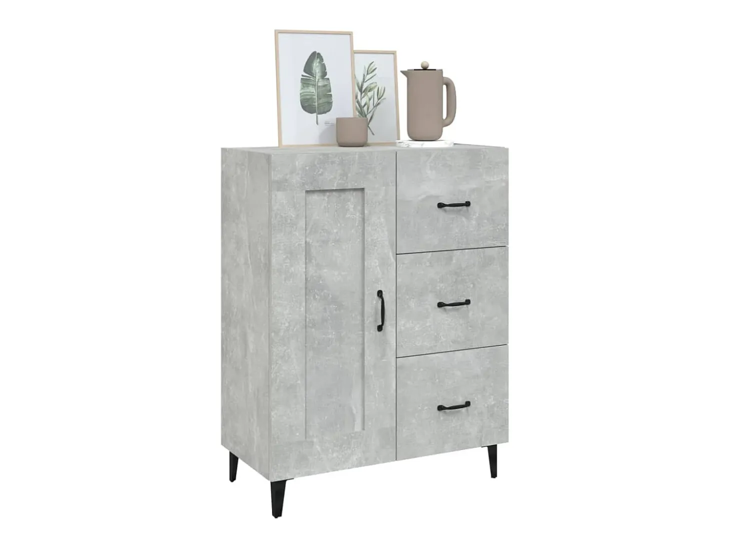 Aparador Gris Hormigón 69,5x34x90 cm Madera de Ingeniería