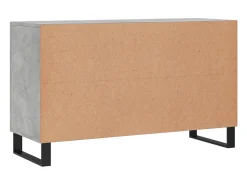 Aparador gris hormigón 100x36x60 cm madera de ingeniería