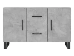 Aparador gris hormigón 100x36x60 cm madera de ingeniería