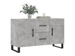 Aparador gris hormigón 100x36x60 cm madera de ingeniería