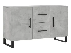 Aparador gris hormigón 100x36x60 cm madera de ingeniería