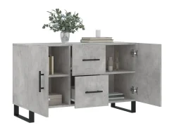 Aparador gris hormigón 100x36x60 cm madera de ingeniería