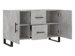 Aparador gris hormigón 100x36x60 cm madera de ingeniería