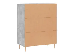 Aparador gris hormigón 69,5x34x90 cm madera de ingeniería