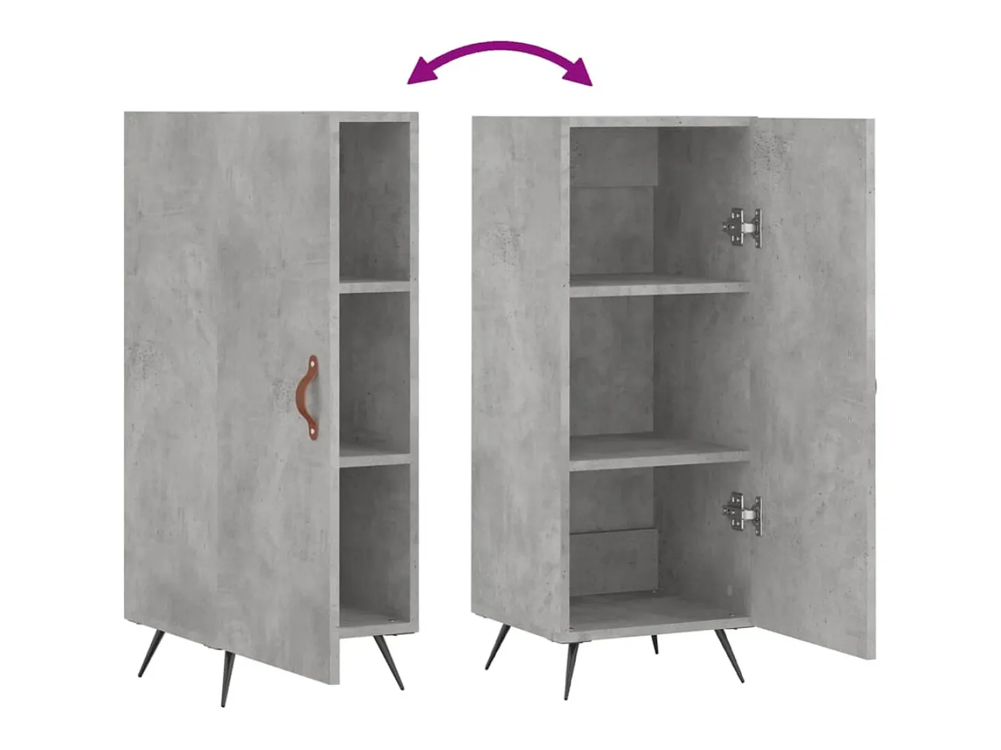 Aparador Gris Hormigón 34,5x34x90 cm Madera de Ingeniería