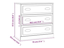Aparador gris hormigón 70x35,5x67,5 cm madera de ingeniería
