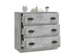 Aparador gris hormigón 70x35,5x67,5 cm madera de ingeniería