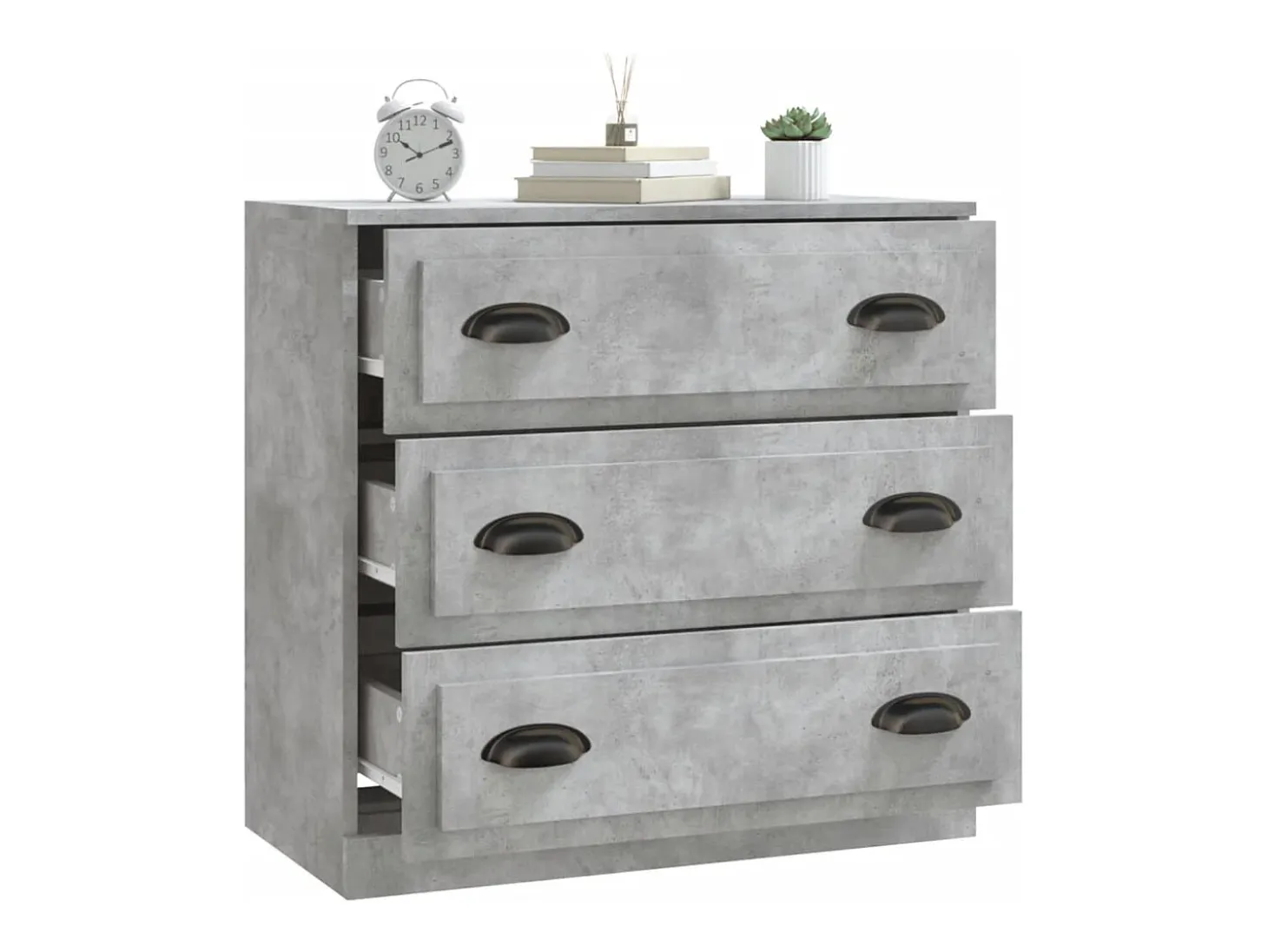 Aparador gris hormigón 70x35,5x67,5 cm madera de ingeniería