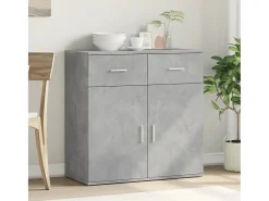 Aparador gris hormigón 79x38x80 cm madera de ingeniería